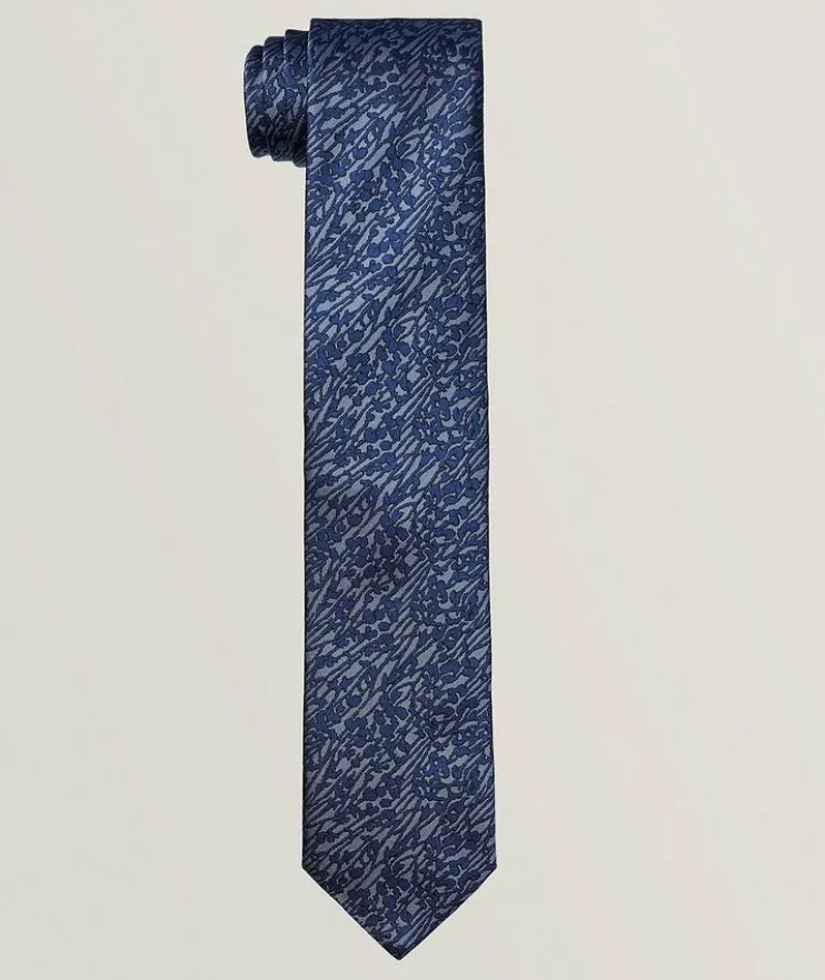 Vines-Print Silk Tie
