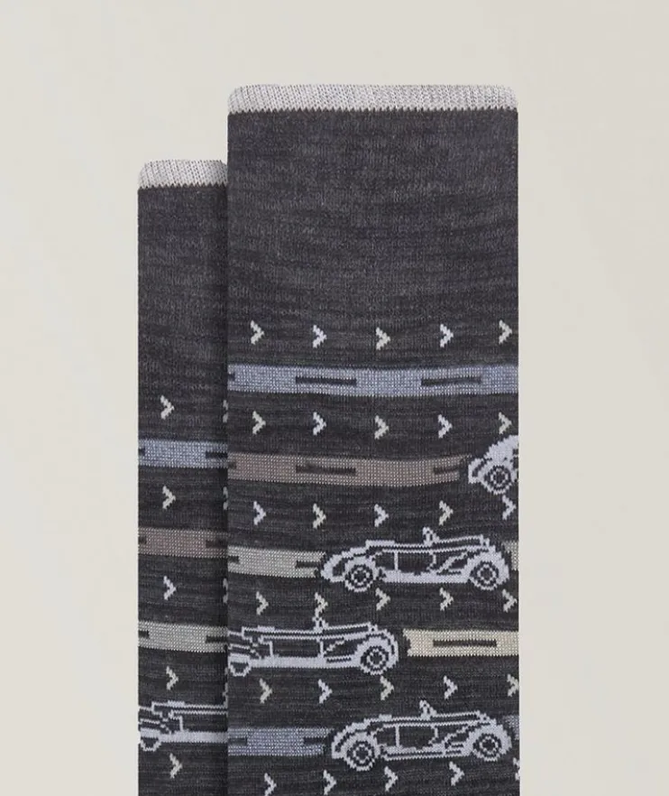Vintage Cars Stretch-Cotton Socks