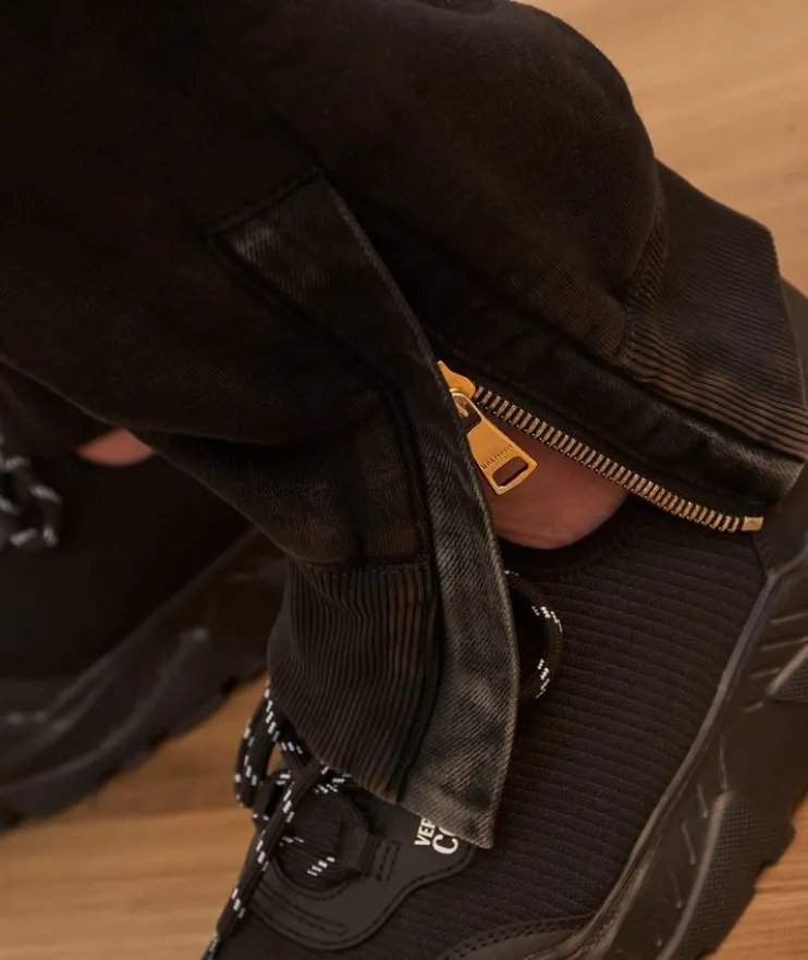 Vintage Effect Moto Denim Joggers