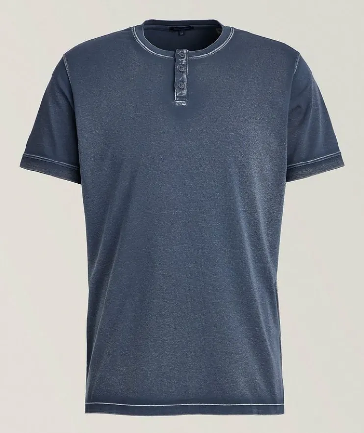 Vintage Wash Pima Cotton-Blend Henley