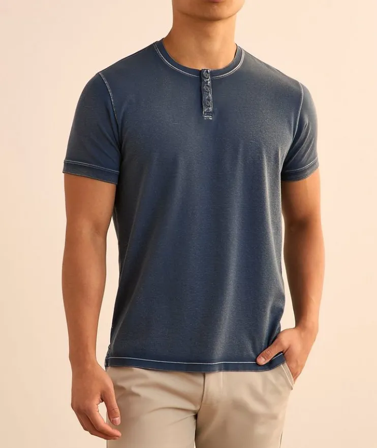 Vintage Wash Pima Cotton-Blend Henley