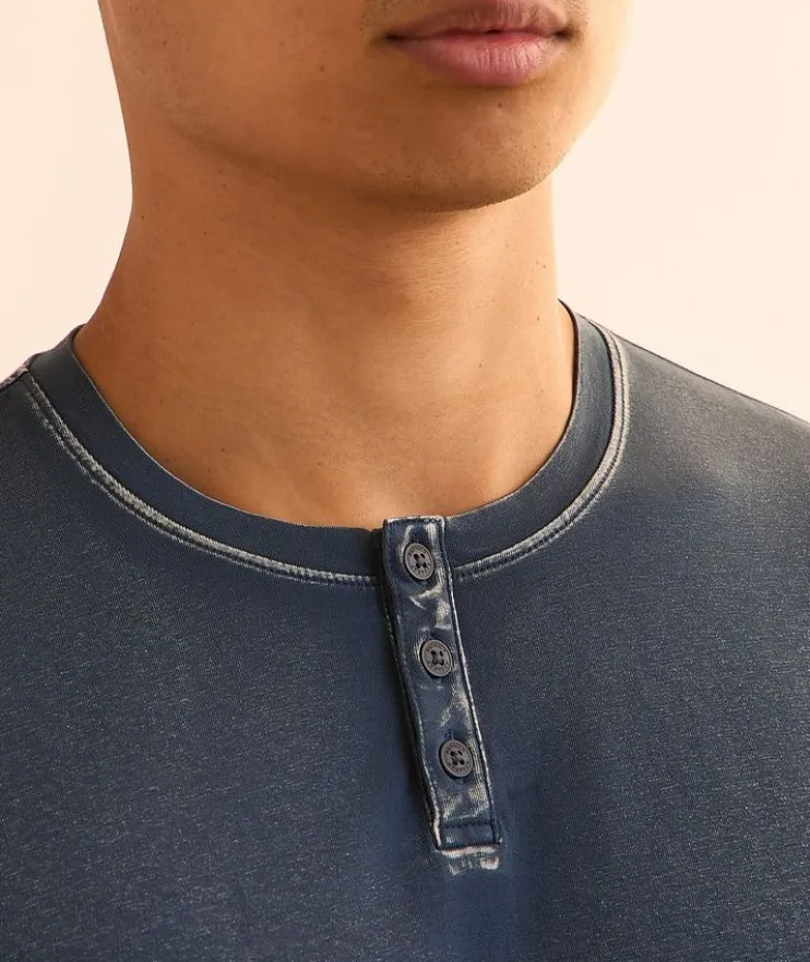 Vintage Wash Pima Cotton-Blend Henley