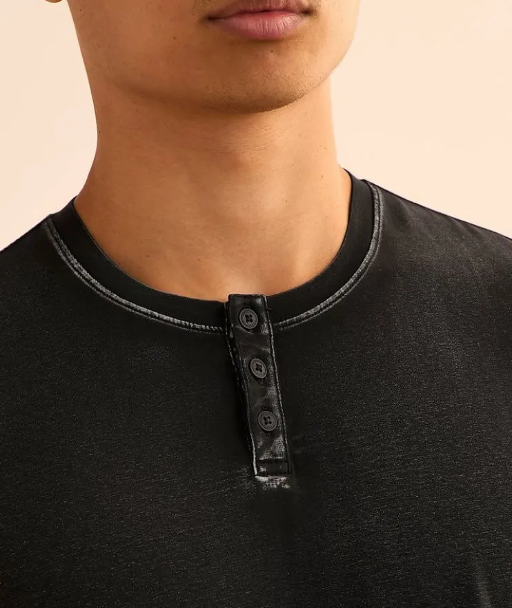 Vintage Wash Pima Cotton-Blend Henley