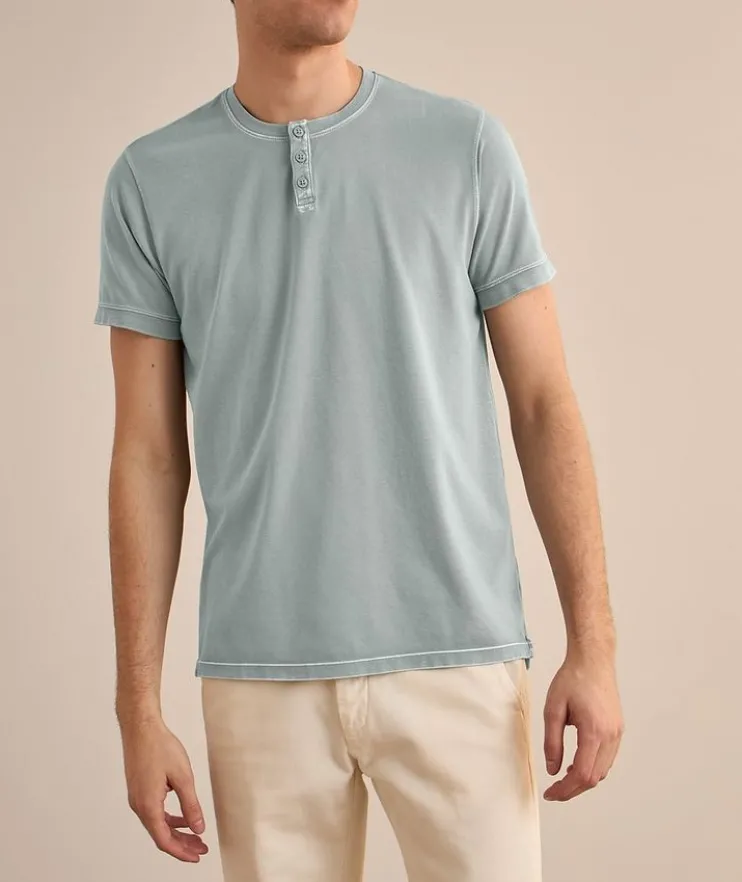 Vintage Wash Pima Cotton-Blend Henley