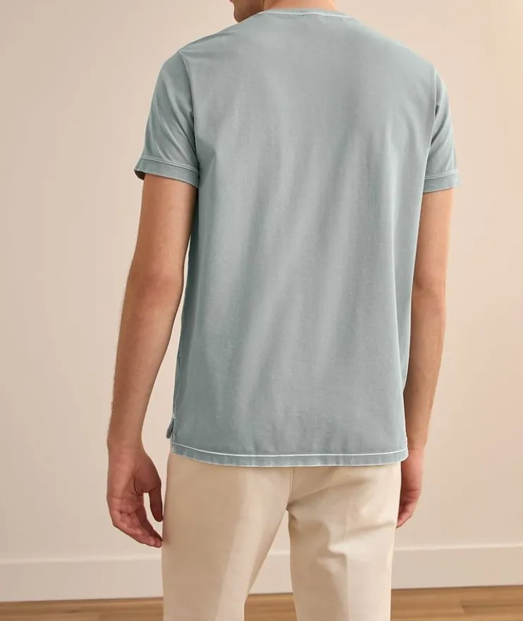 Vintage Wash Pima Cotton-Blend Henley