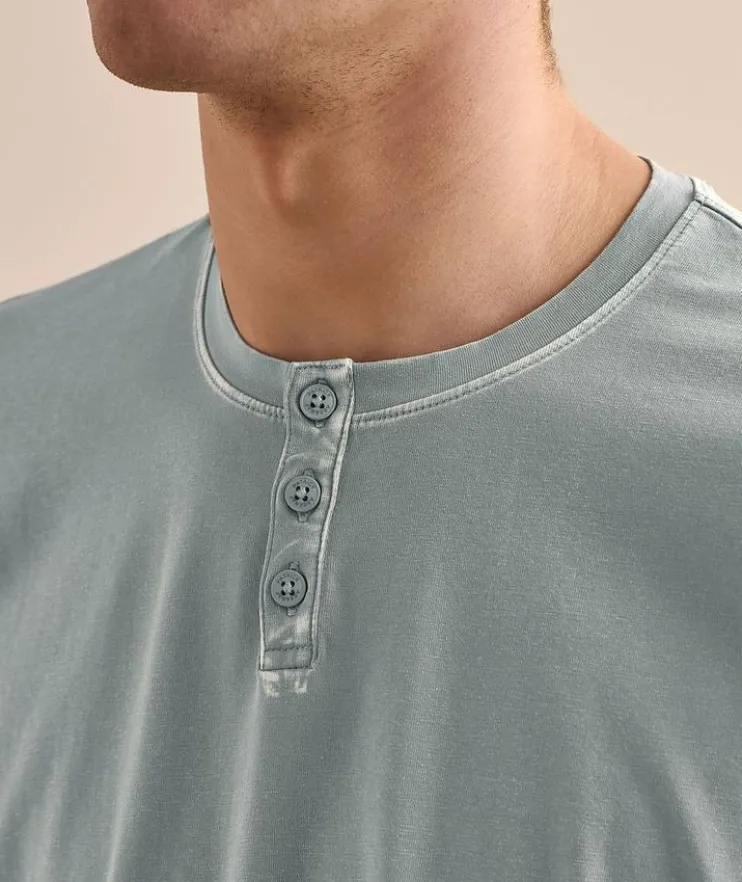 Vintage Wash Pima Cotton-Blend Henley