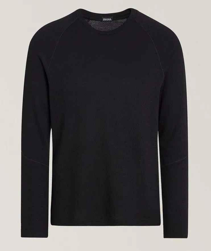 Virgin Wool Long-Sleeve Raglan T-Shirt