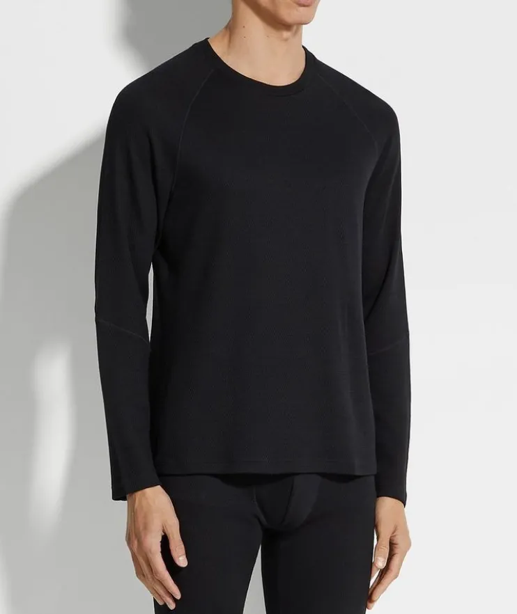 Virgin Wool Long-Sleeve Raglan T-Shirt