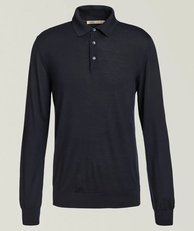 Virgin Wool Long-Sleeve Polo