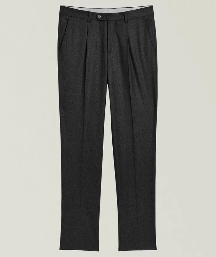 Virgin Wool Pleated Pants
