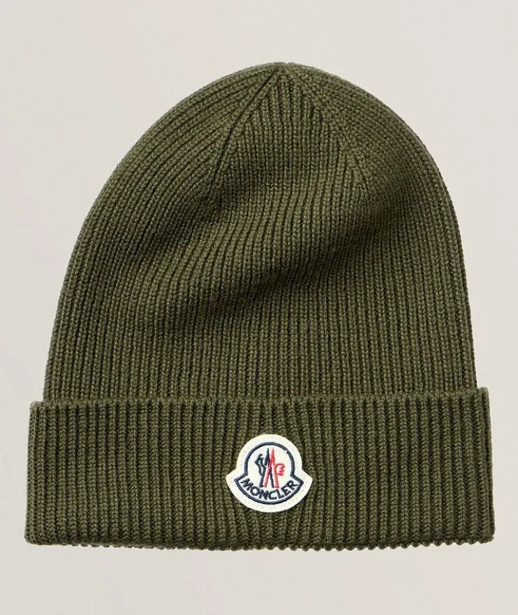 Virgin Wool Ribbed Knit Toque
