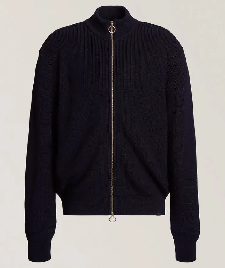 Virgin Wool-Blend Full-Zip Cardigan