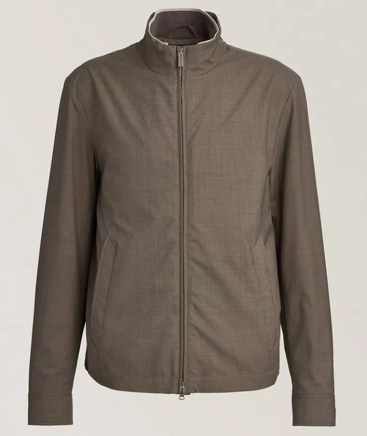 Virgin Wool-Silk Green Storm System Bomber