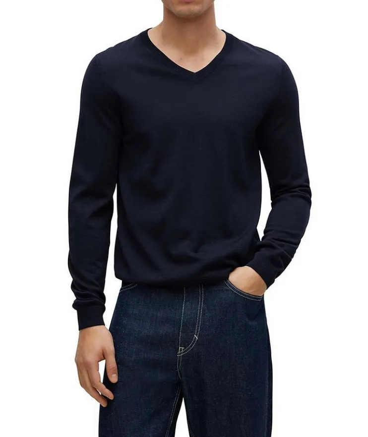 V-Neck Virgin-Wool Sweater