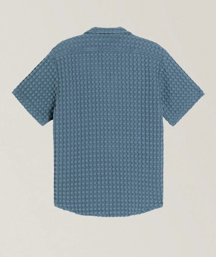 Waffle Terry Cotton Camp Shirt