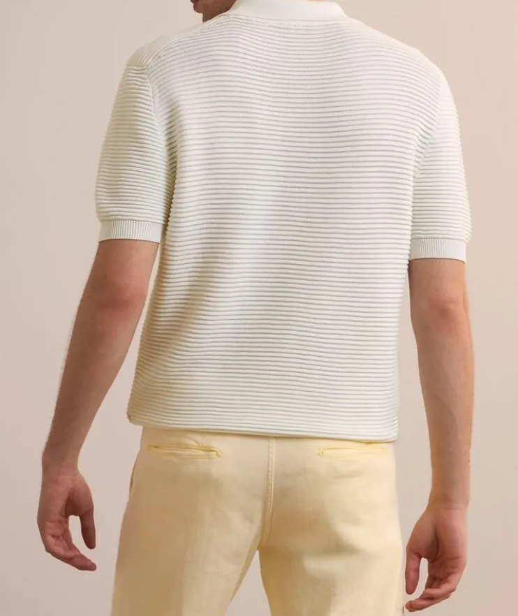 Waffle-Knit Silk-Cotton Polo