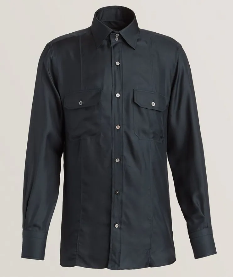 Washed Silk Military Shirt