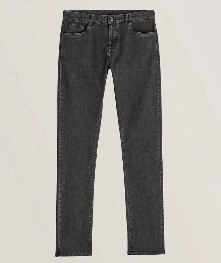 Washed Stretch-Cotton Jeans