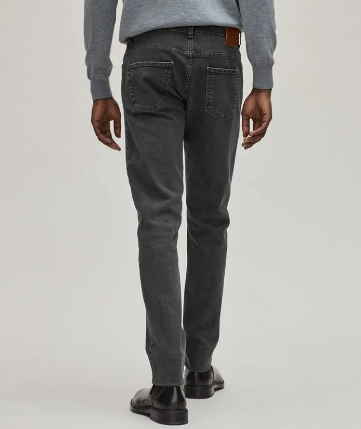 Washed Stretch-Cotton Jeans