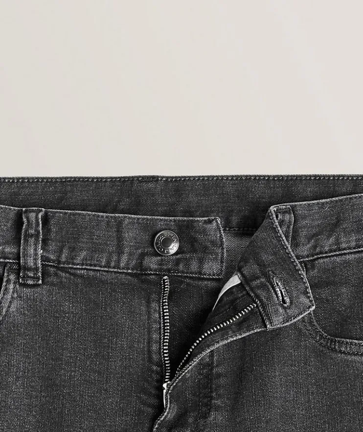 Washed Stretch-Cotton Jeans