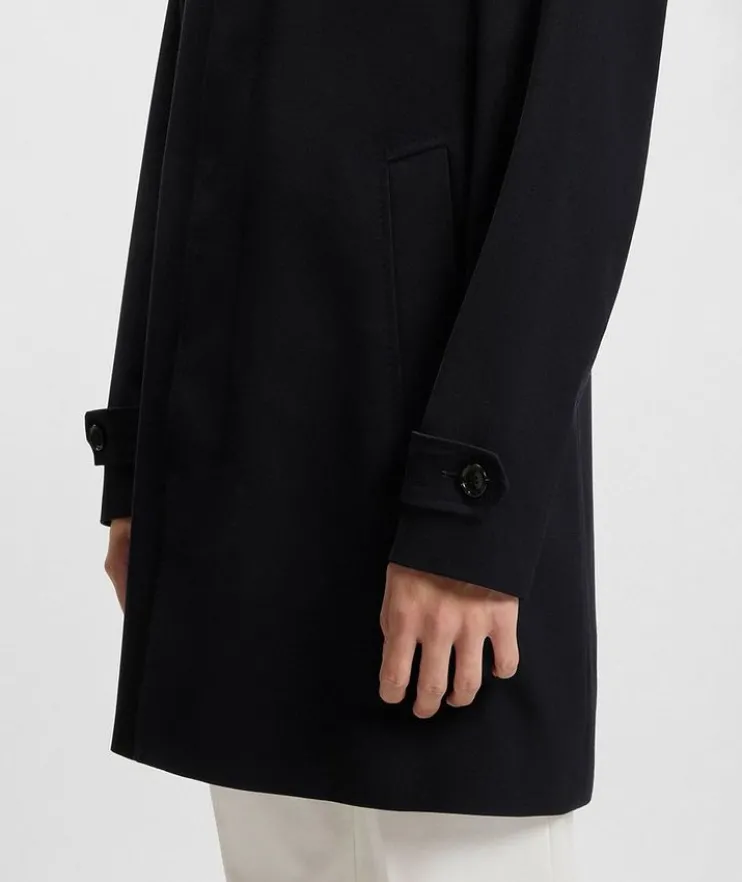 Water-Repellent Wool Coat