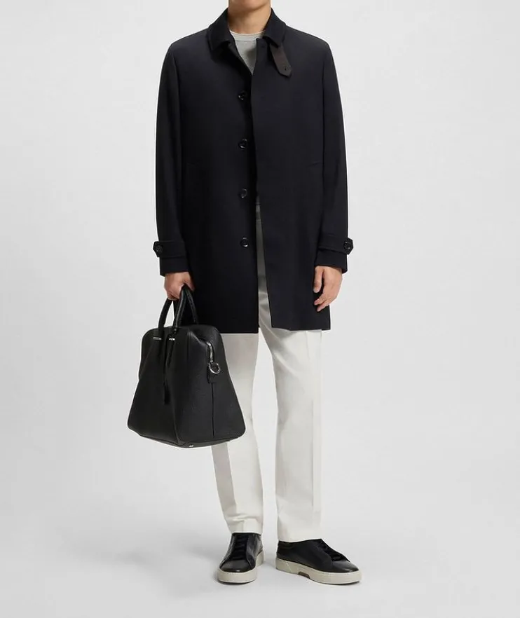 Water-Repellent Wool Coat