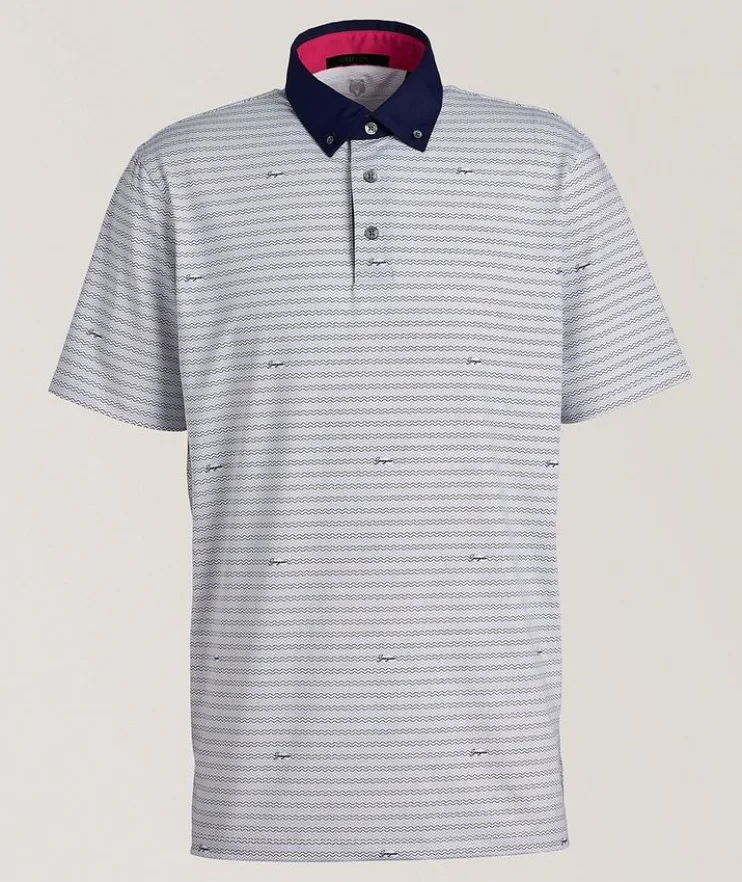 Wavy Stripe Performance Golf Polo