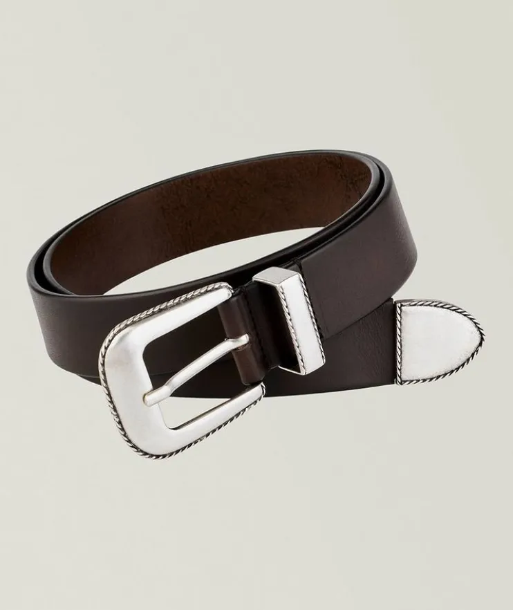 Western Buckle Leather Belt