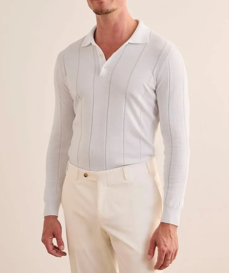 Wide Rib-Knit Cotton Polo