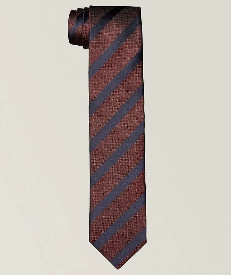 Wide Stripe Silk Tie