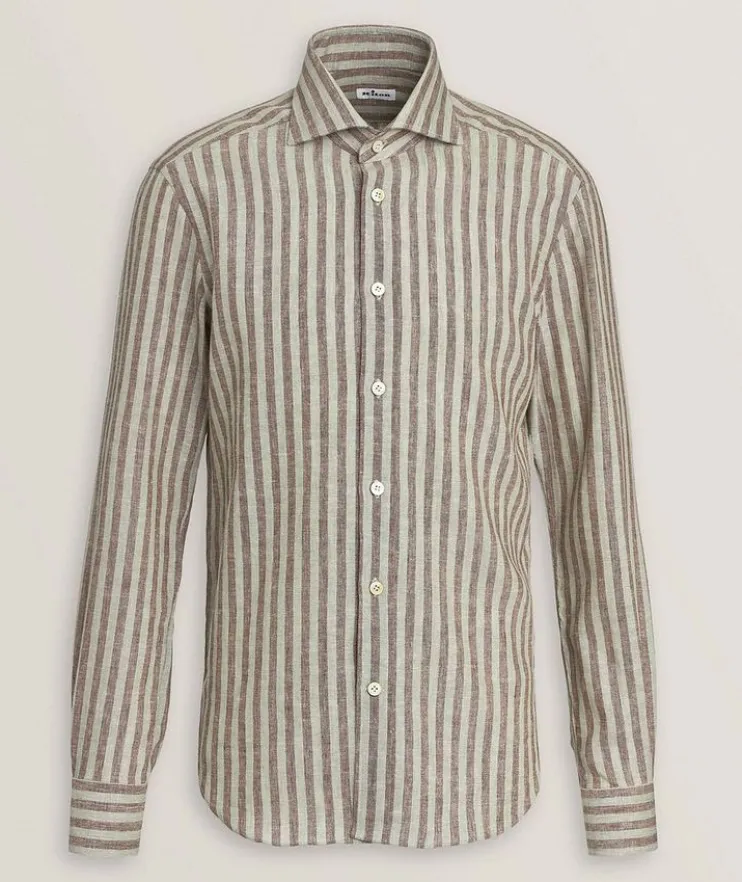 Wide Stripe Stretch-Linen Shirt