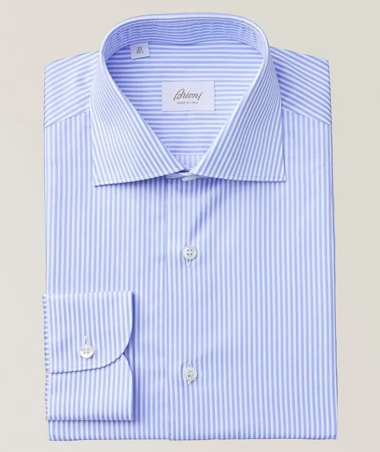 William Striped Cotton Twill Dress Shirt