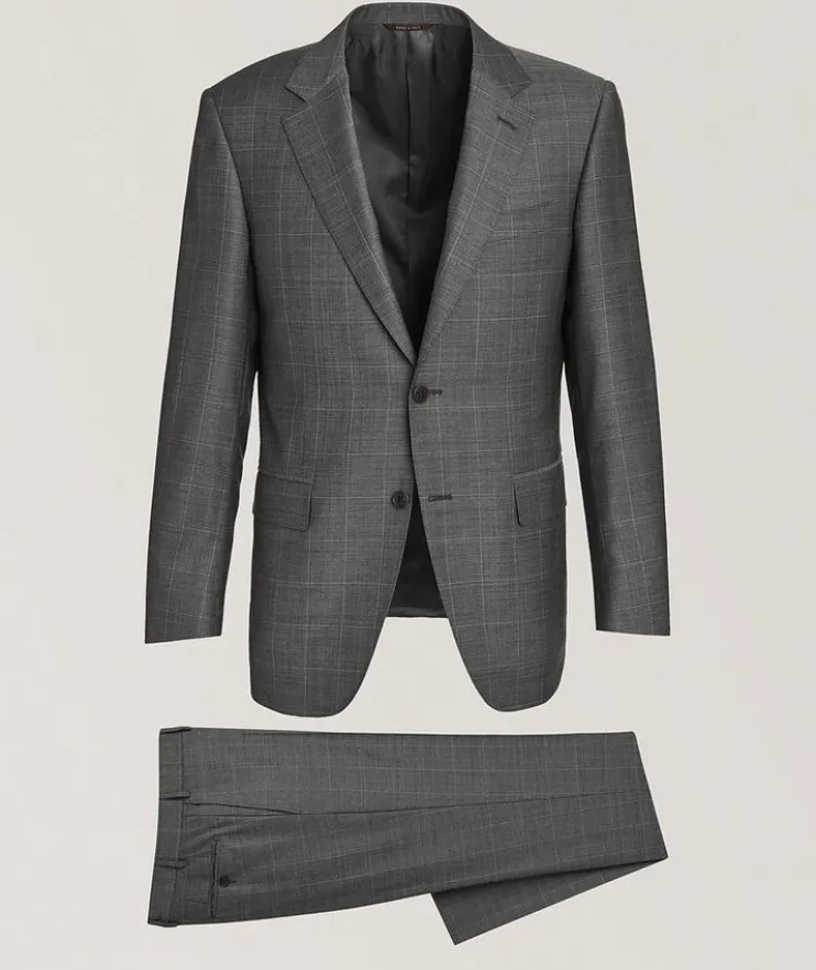 Windowpane-Check Wool Suit