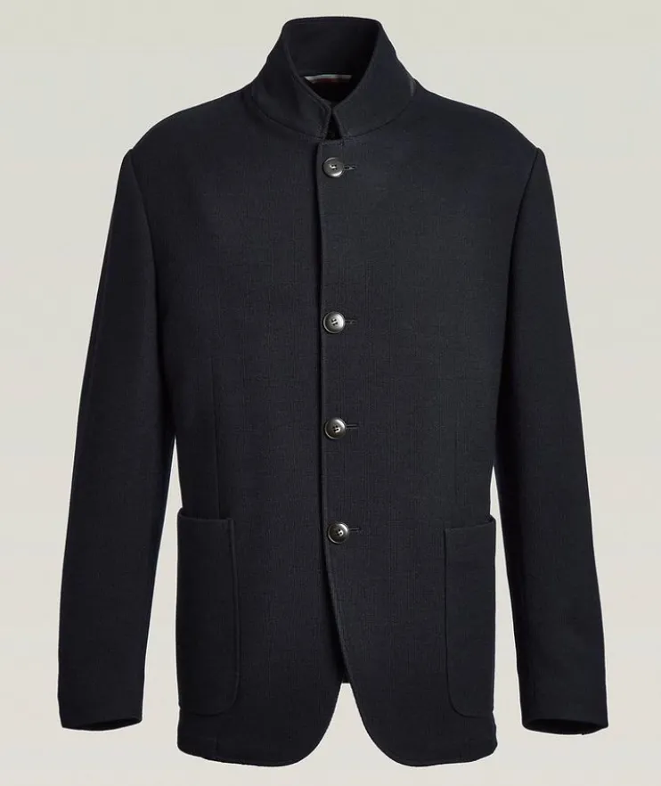 Wool & Cotton Knit Sport Jacket