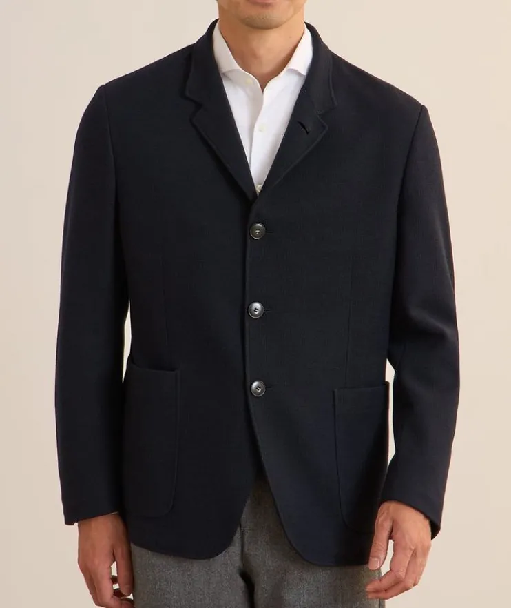 Wool & Cotton Knit Sport Jacket