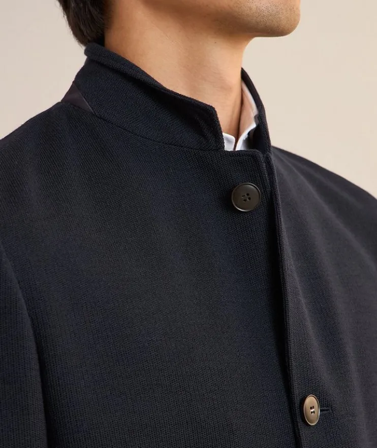 Wool & Cotton Knit Sport Jacket