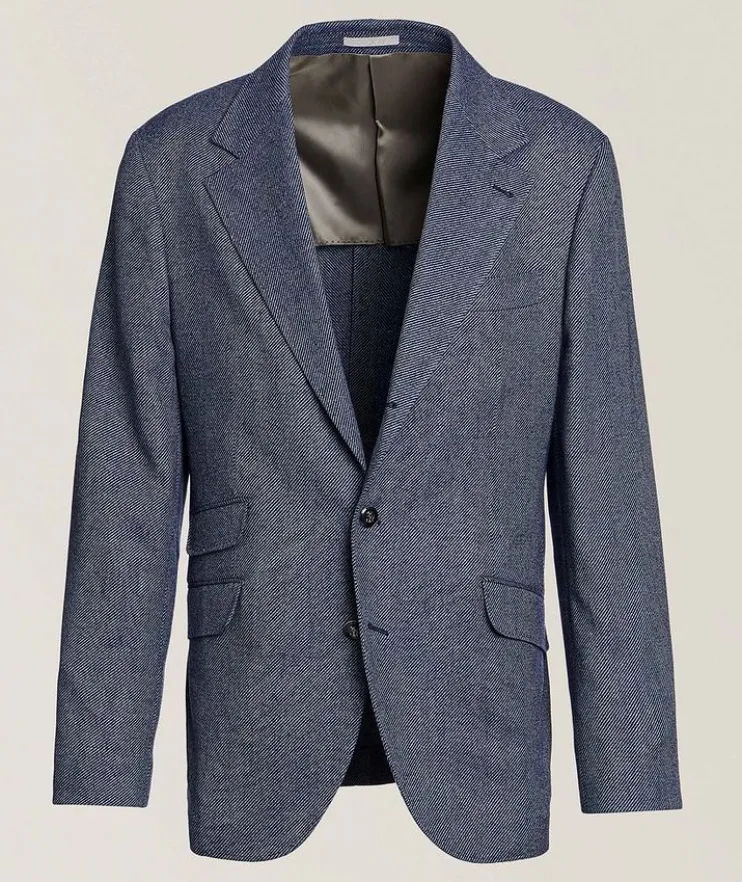 Wool, Cashmere & Silk Twill Sport Jacket