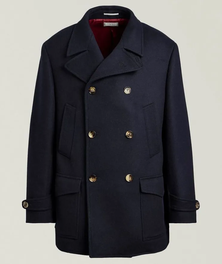 Wool Double-Breasted Peacoat