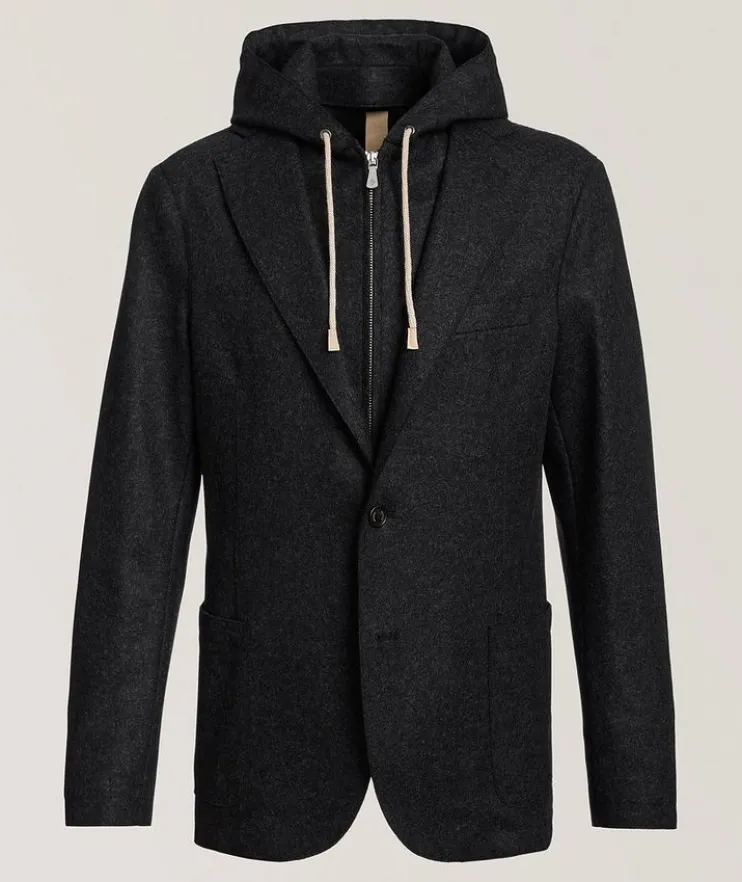 Wool-Blend Flannel Sport Jacket