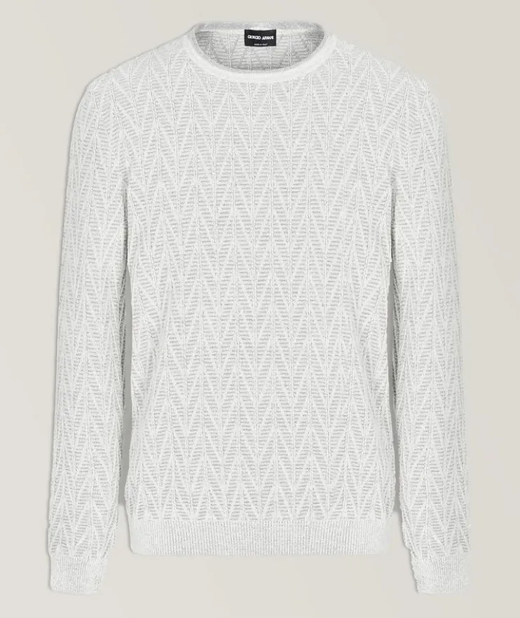 Wool-Blend Jacquard Chevron Sweater