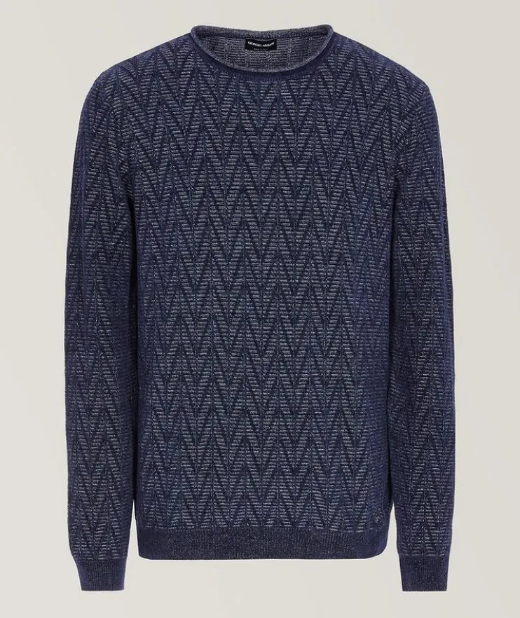 Wool-Blend Jacquard Chevron Sweater