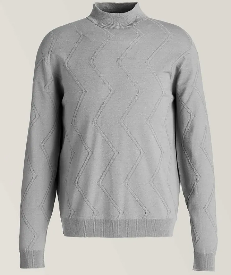 Wool-Blend Mock Neck Sweater
