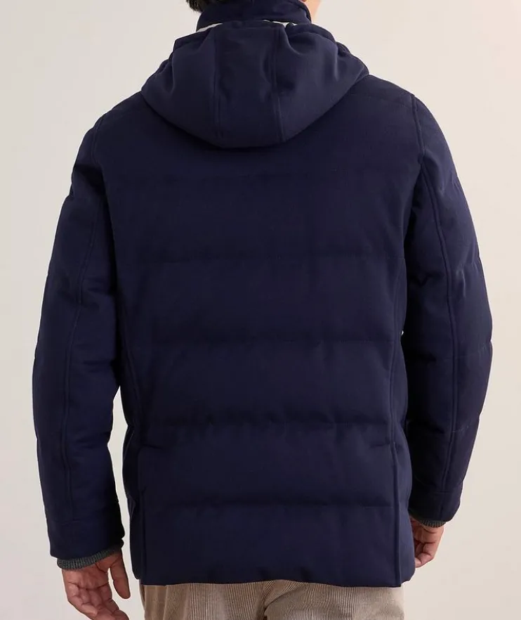 Wool-Blend Padded Down Jacket