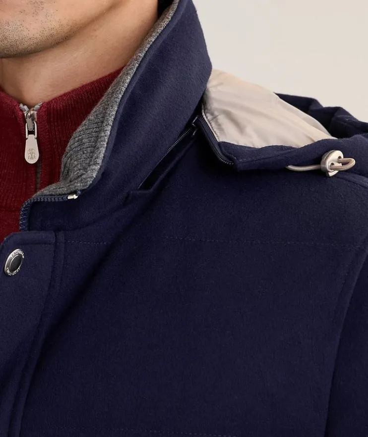 Wool-Blend Padded Down Jacket