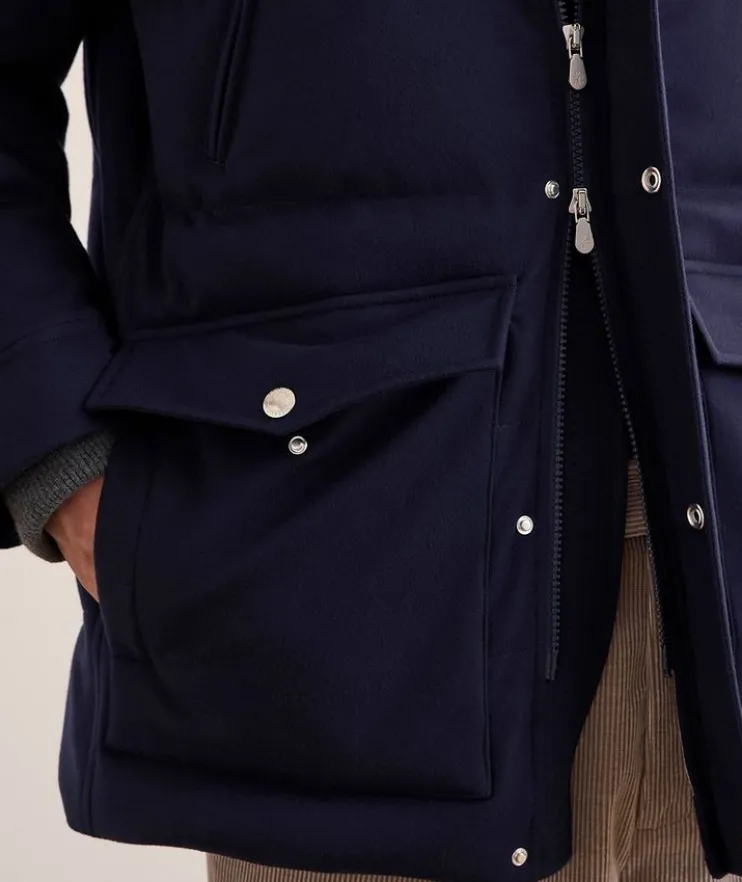 Wool-Blend Padded Down Jacket