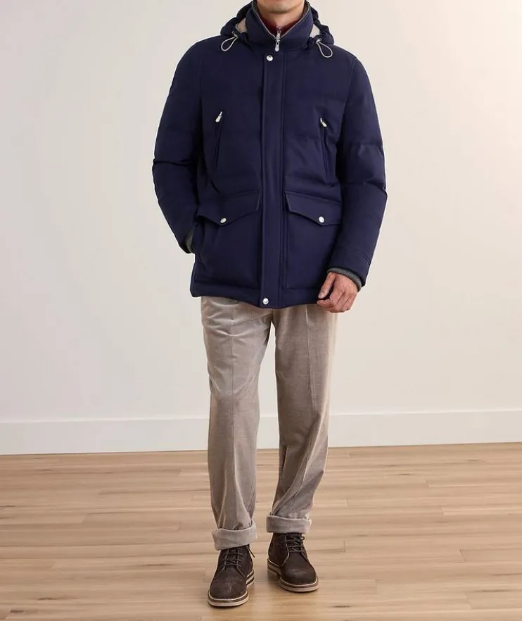 Wool-Blend Padded Down Jacket