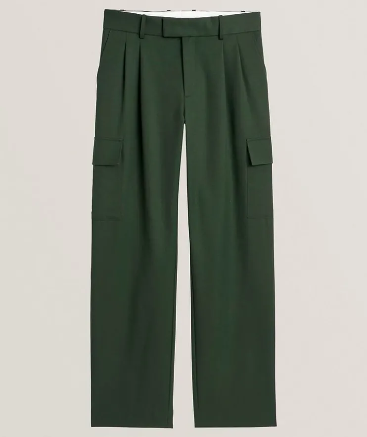 Wool-Blend Pleated Cargo Pants