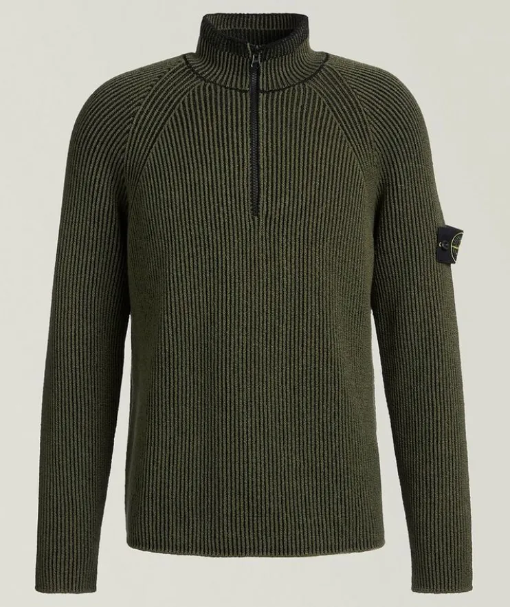 Wool-Blend Quarter-Zip Sweater