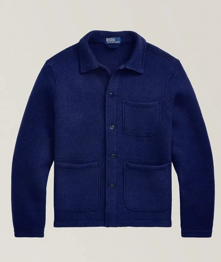Wool-Blend Utility Shirt Jacket