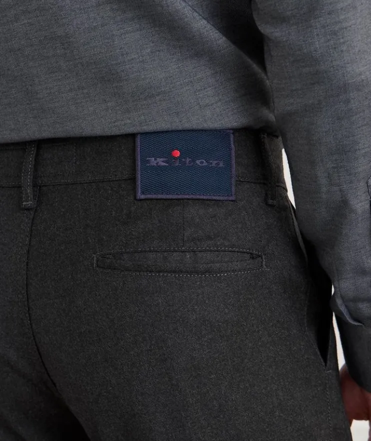 Wool-Cashmere Dart Flat Front Pants